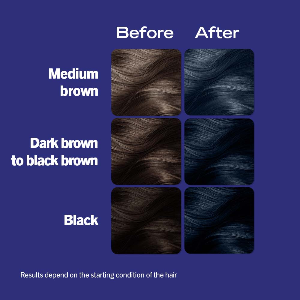 dark brown blue hair